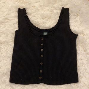 Wild Fable Black Button Tank Top